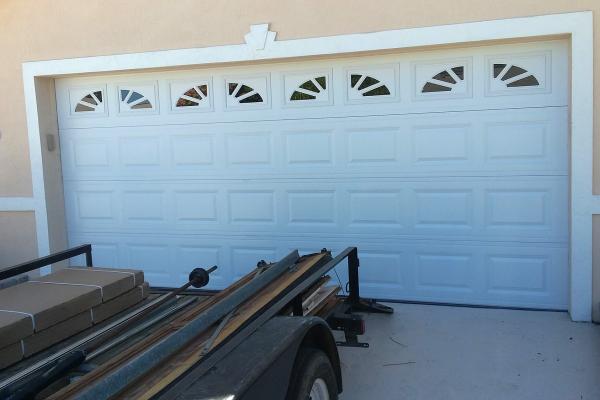 trailer near garage door