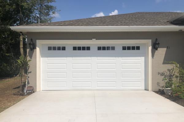 Raised Long Panel Garage Door with Madison Glass Top Section
